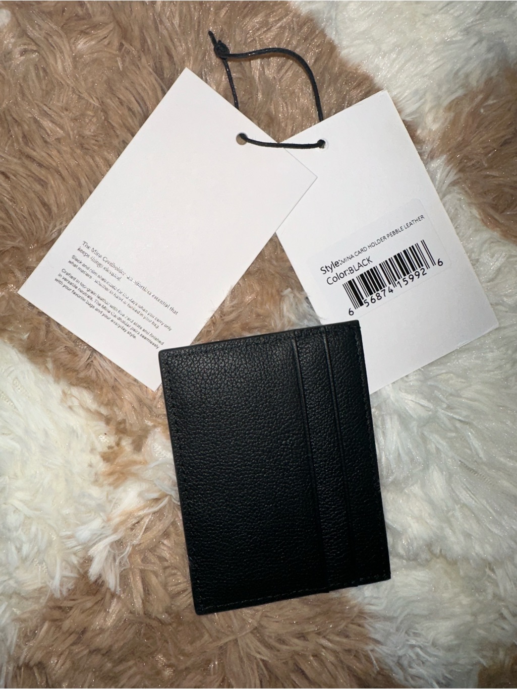 Mina Baie Black Leather Card Case - Slim 3-Slot Wallet — image 2 of 2